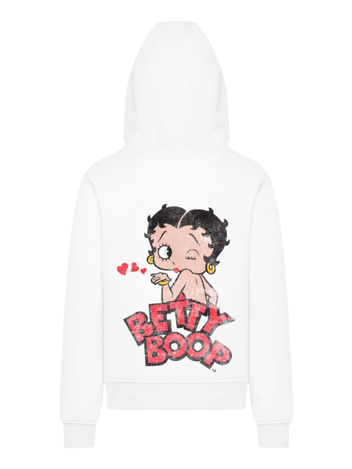 

Толстовка с капюшоном Betty Boop Faded Graphic белого цвета F4NT4STIC