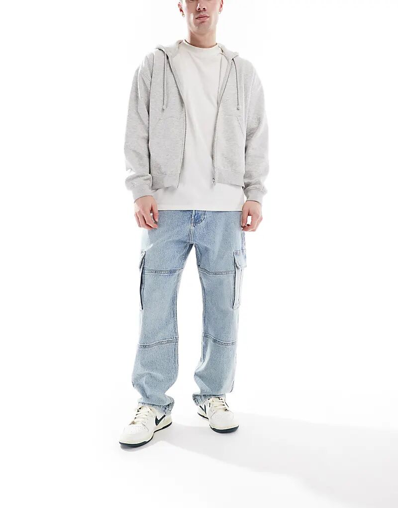 

Мешковатые джинсы Carpenter с карманами в цвете Light Stone Wash Hollister