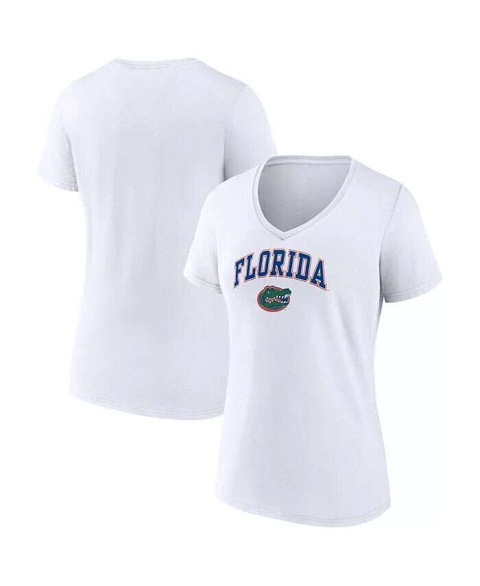 

Белая женская футболка с v-образным вырезом Florida Gators Evergreen Campus Fanatics, белый