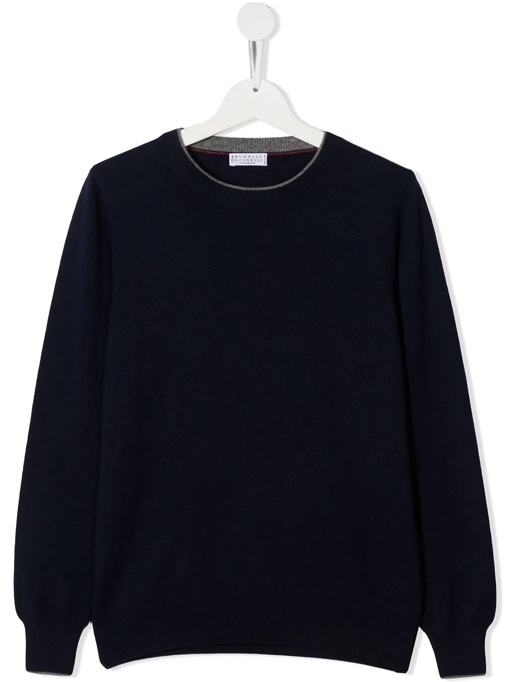 

Свитер с контрастной отделкой Brunello Cucinelli Kids, синий