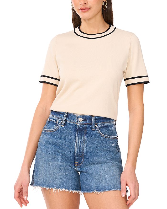 

Короткий рукав, свитер с круглым вырезом VINCE CAMUTO, коричневый/бежевый