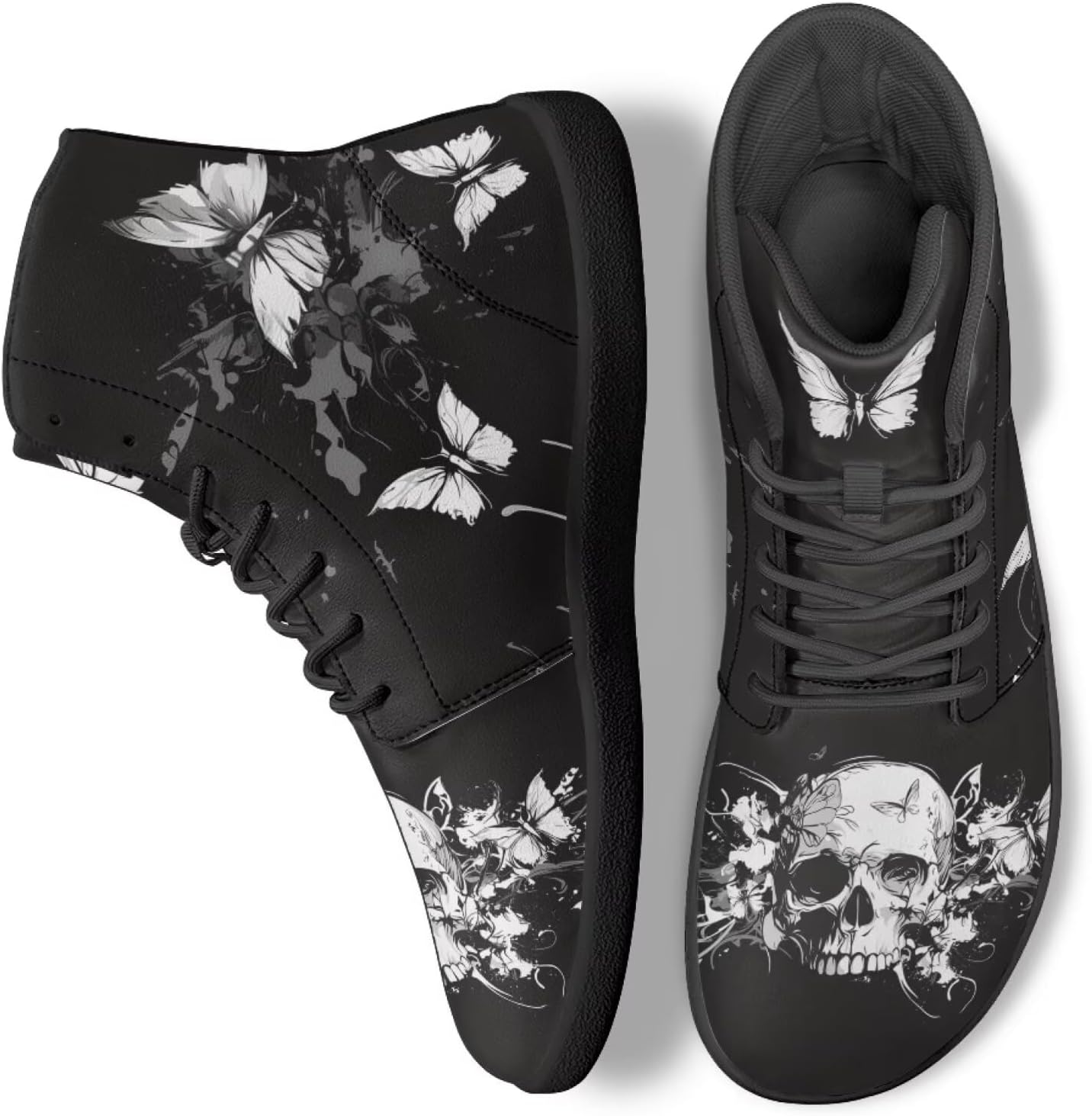 

Кроссовки-босоножки с высоким верхом Skull для работы, бега и ходьбы, противоскользящие, для женщин и мужчин Ecaestolph, черный