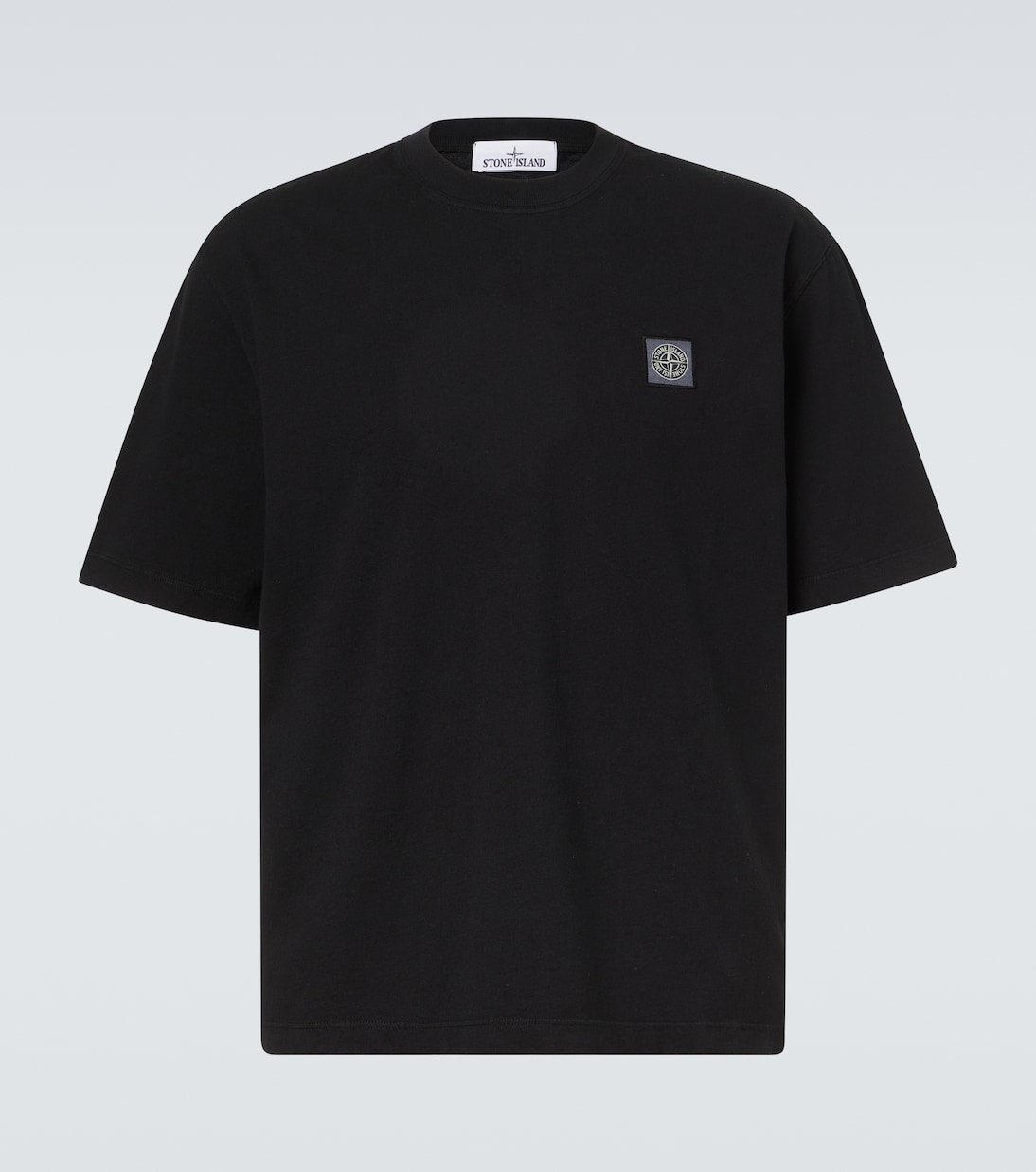 

Футболка из хлопкового джерси с вышивкой Stone Island, черный