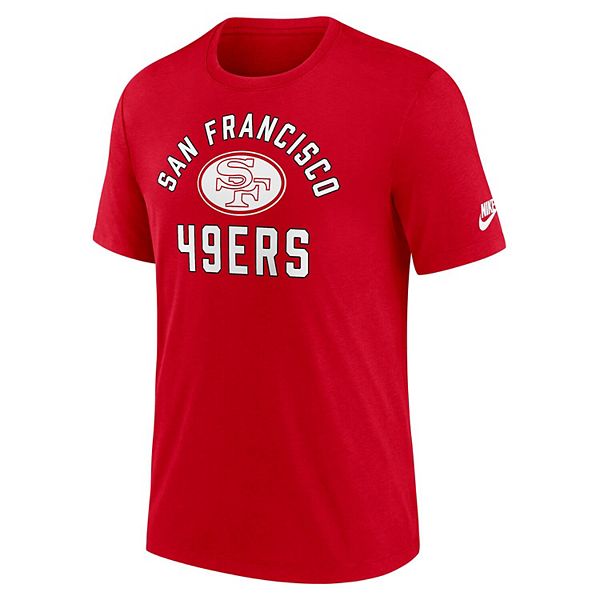 Мужская футболка san francisco 49ers favorable timeline tri-blend красного цвета Nike — фото 3