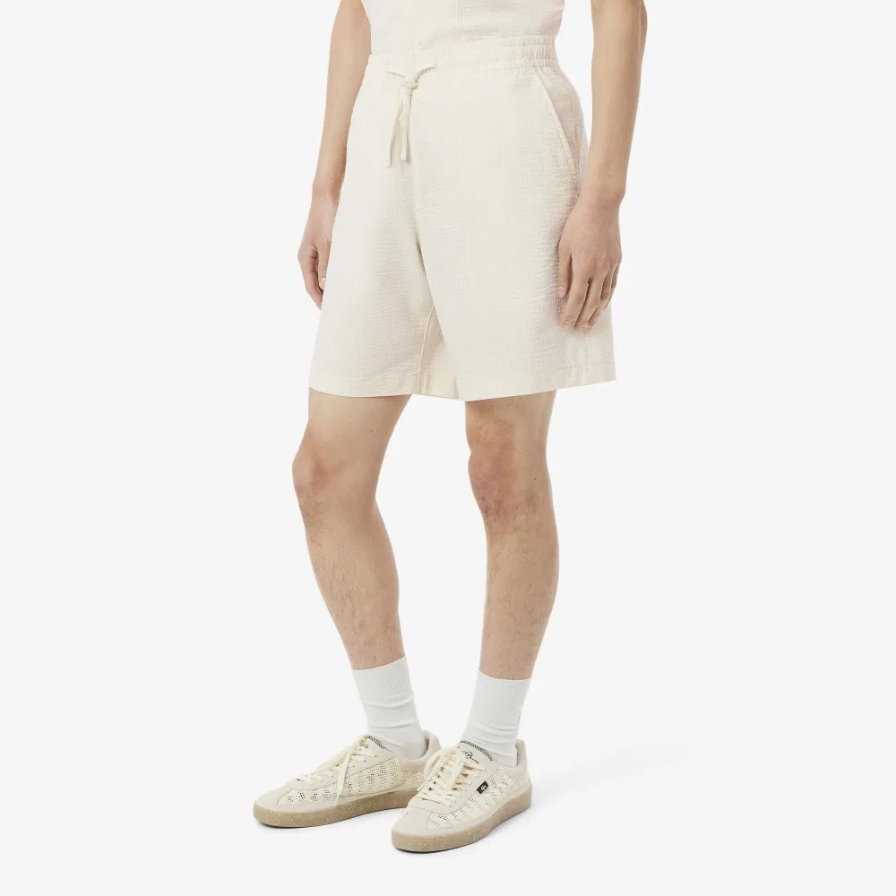 Мужские шорты из вафельного материала айвори от Lacoste — фото 2