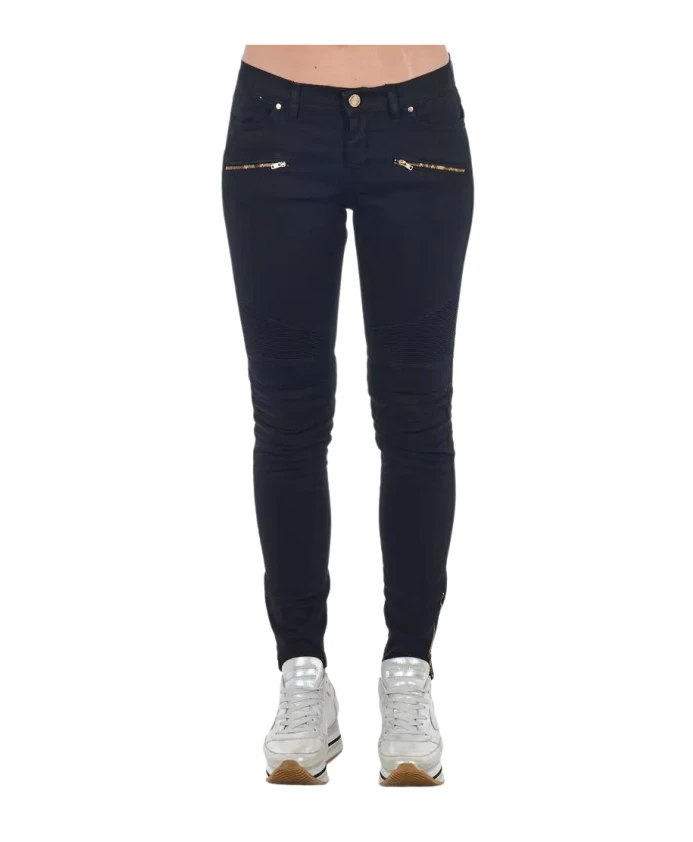 

Черные байкерские джинсы из эластичного денима Frankie Morello, черный