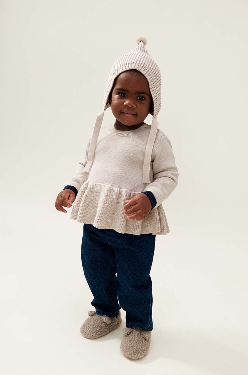 

Детская хлопковая шапка Liewood Fresia Baby Hat, бежевый