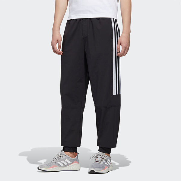 Спортивные штаны adidas neo M Ss Tcns Tp 2 Colorblock Bundle Feet Casual Loose Sports Long Pants Black White, белый — фото 3