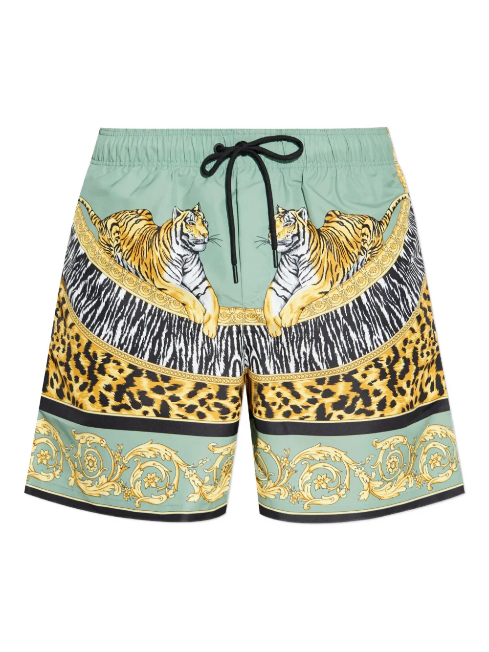 

Плавки-шорты с кулиской и тигровым принтом VERSACE, зеленый