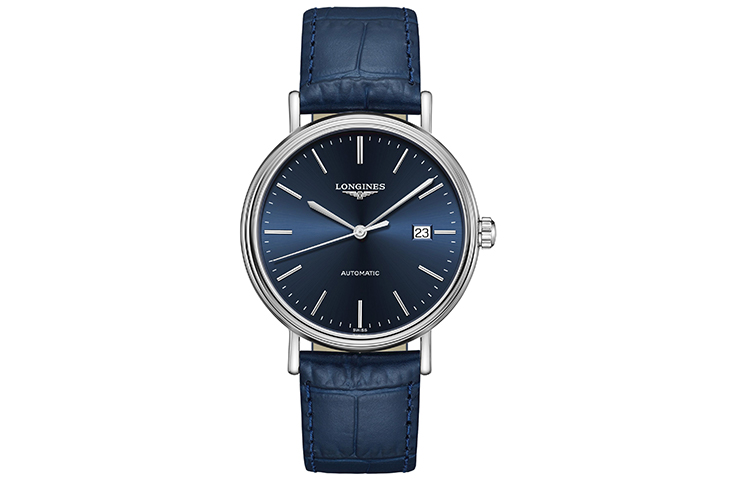 

LONGINES Часы Automatic Mechanical Movement Men's Watch 40mm Blue Dial Stainless Steel Case Leather Strap, Blue Dial Blue Strap