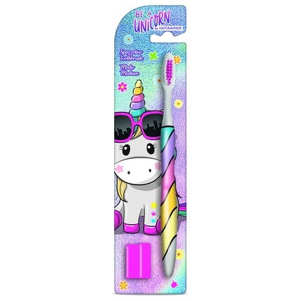 

Зубная щетка Kids Be A Unicorn со средней щетиной — забавная зубная щетка для детей, Naturaverde