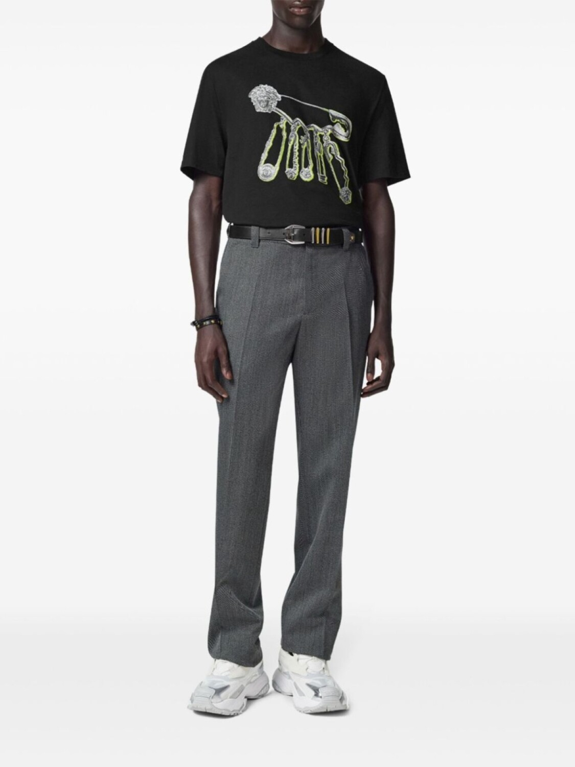 Versace футболка с декором Safety Pin, черный — фото 2