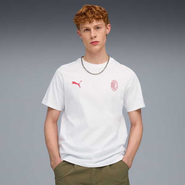 

Мужская футбольная футболка Ac Milan Soccer Essentials Puma, белый