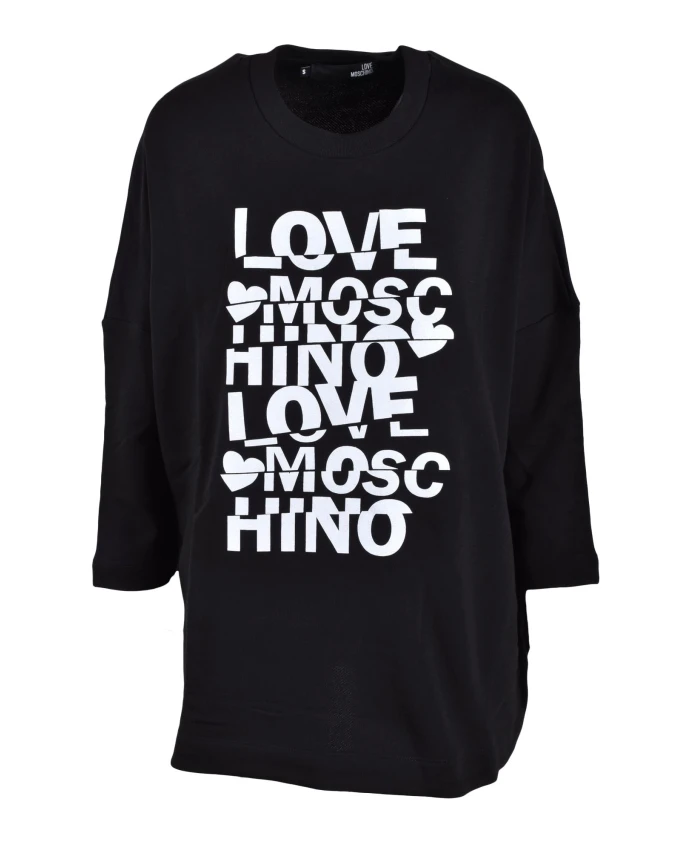 

Хлопковый вязаный свитер Love Moschino, черный