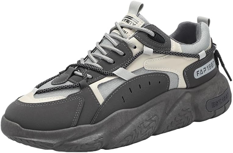 

Мужские спортивные кроссовки больших размеров, удобные и дышащие - модные и повседневные кроссовки для бега. Мягкая подкладка. Противоскользящая подошва. Для активного отдыха и тренировок Fmshi, серый