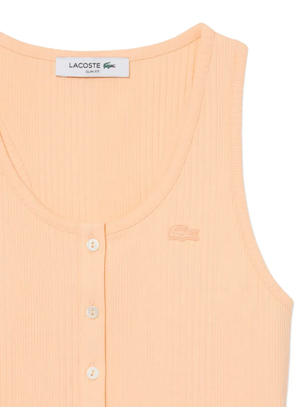 Майка Lacoste, нейтральная, на пуговицах, бежевая — фото 4