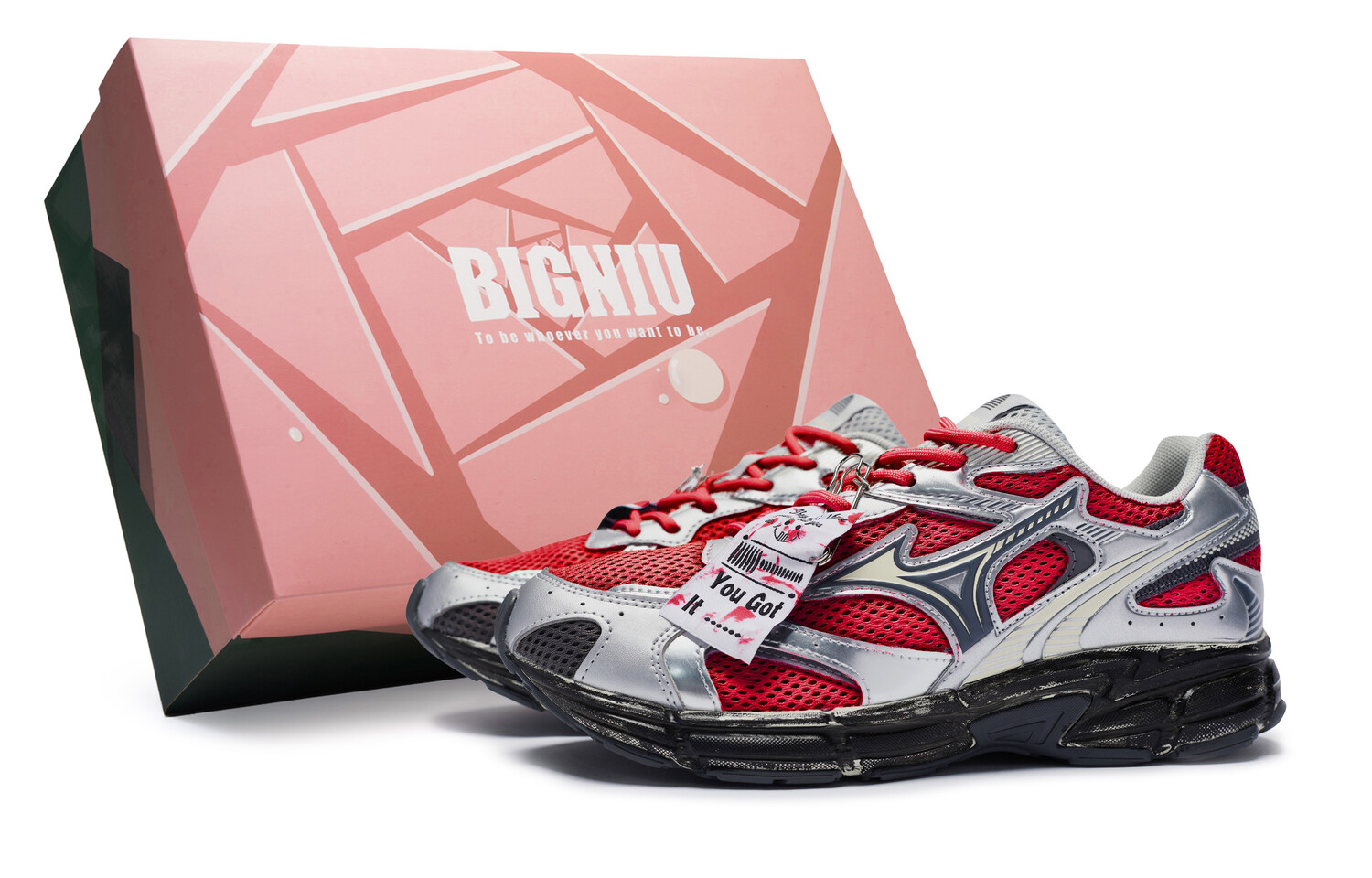 

Кроссовки Mizuno Speed 2K Lifestyle Shoes Unisex Low-top Silver Gray, красный