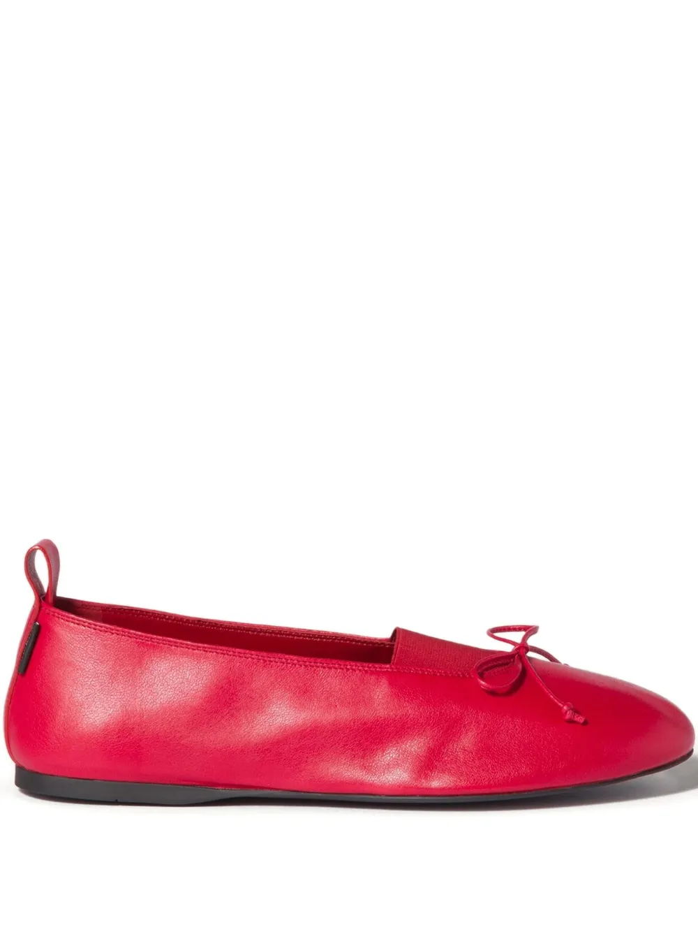 Кожаные балетки ?lan с бантом Miu Miu, красный