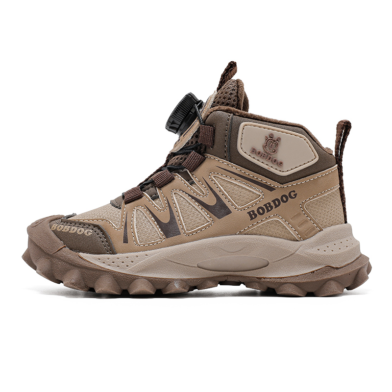 

Легкие утепленные повседневные детские кроссовки Kids' с амортизацией BOBDOG, хаки/коричневый