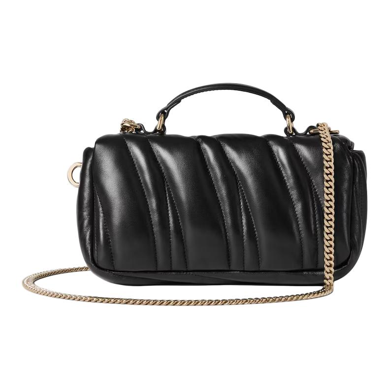 Сумка кросс-боди из стеганой кожи черная GUCCI — фото 2