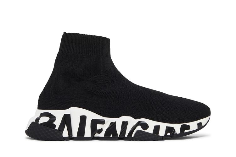 Кроссовки Balenciaga Wmns Speed Sneaker 'Midsole Graffiti - Black White', черный