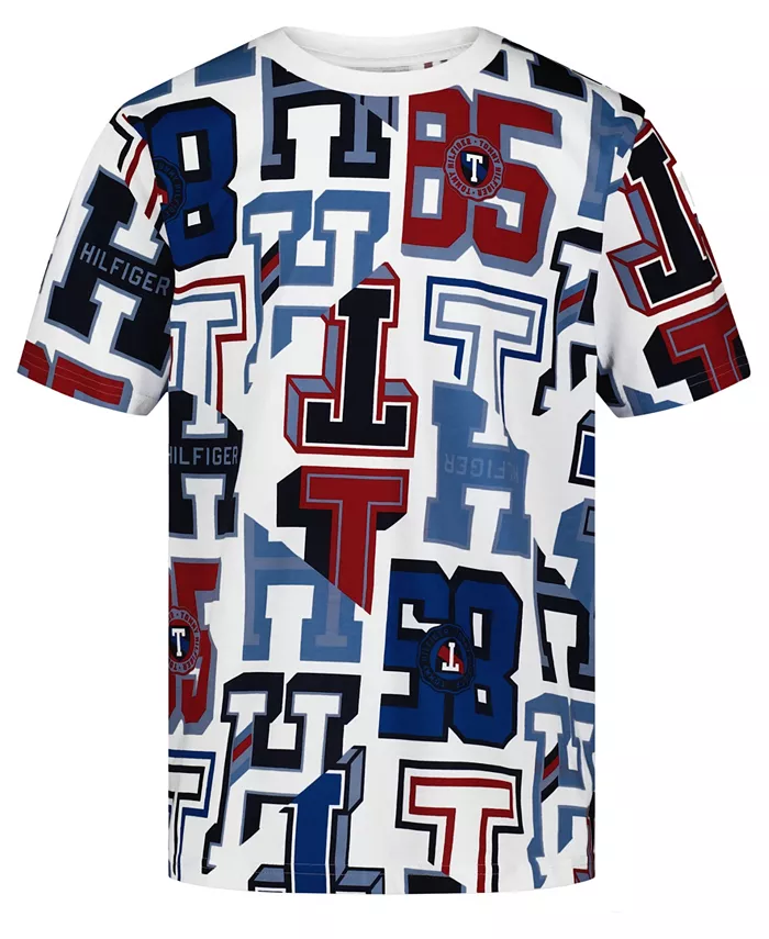 

Футболка с коротким рукавом для мальчиков и малышей с принтом в виде университетских букв Tommy Hilfiger