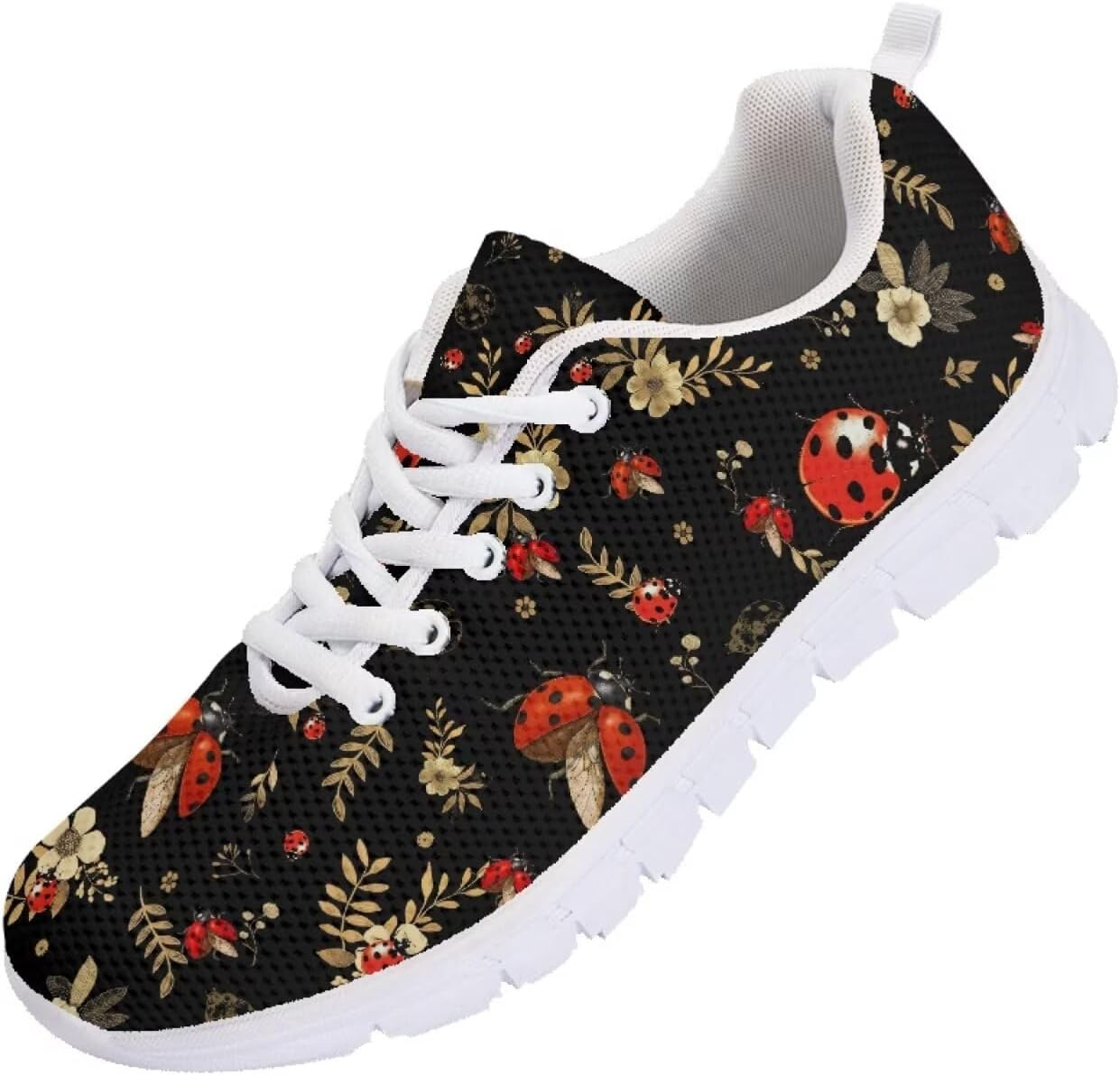 

Мужские кроссовки Funnydude Funny Print для бега, осенние, с сеткой для дыхания, свободные, на шнуровке, Ladybug