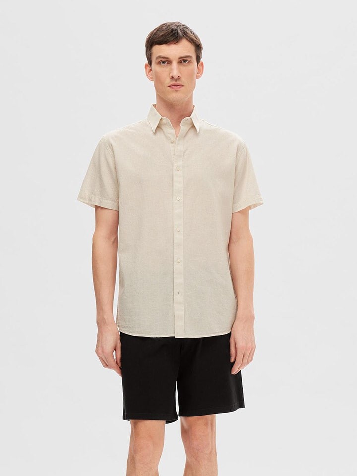 

Рубашка SELECTED HOMME, кремовый