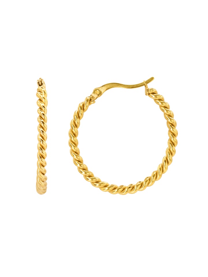 

Steel_Art Женские серьги-кольца в золотистом цвете от Honor