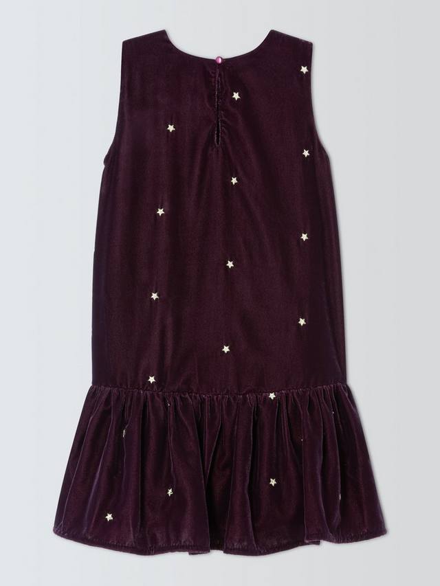 Детское платье для праздника с рюшами Stars John Lewis, Berry, Gold — фото 2