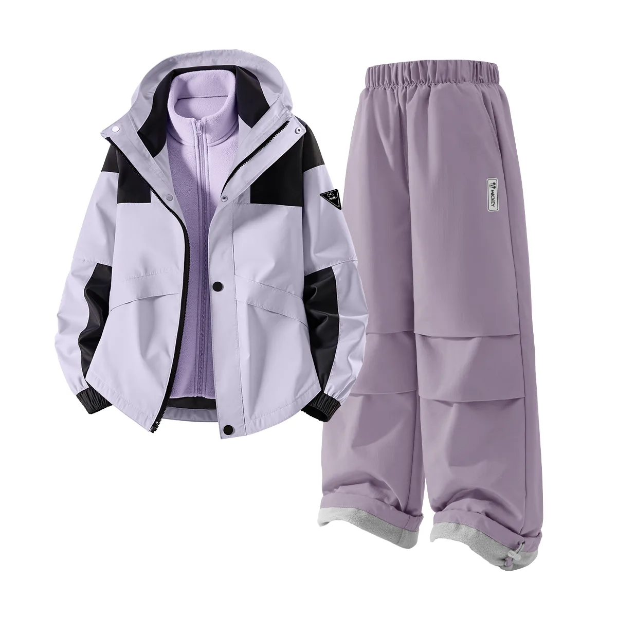Детская повседневная спортивная толстовка Disney, [Thickened and Fleece-Lined]DiH Triangle Hook-and-Loop K Violet Blue+Solid Color Violet Blue+DiH Square Hook-and-Loop K Misty Purple