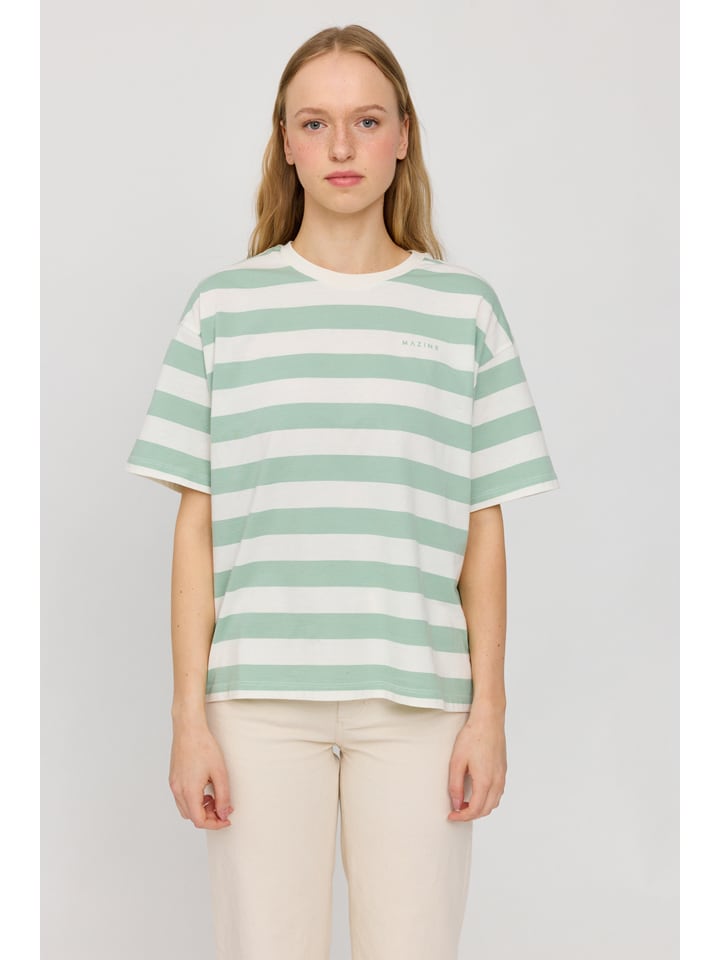 

Футболка Block Stripes MAZINE, цвет creme/hellgrün