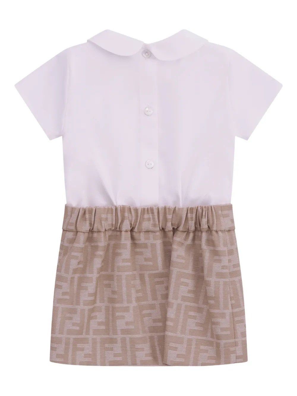 Платье с оборками и вставками Fendi Kids, белый — фото 2