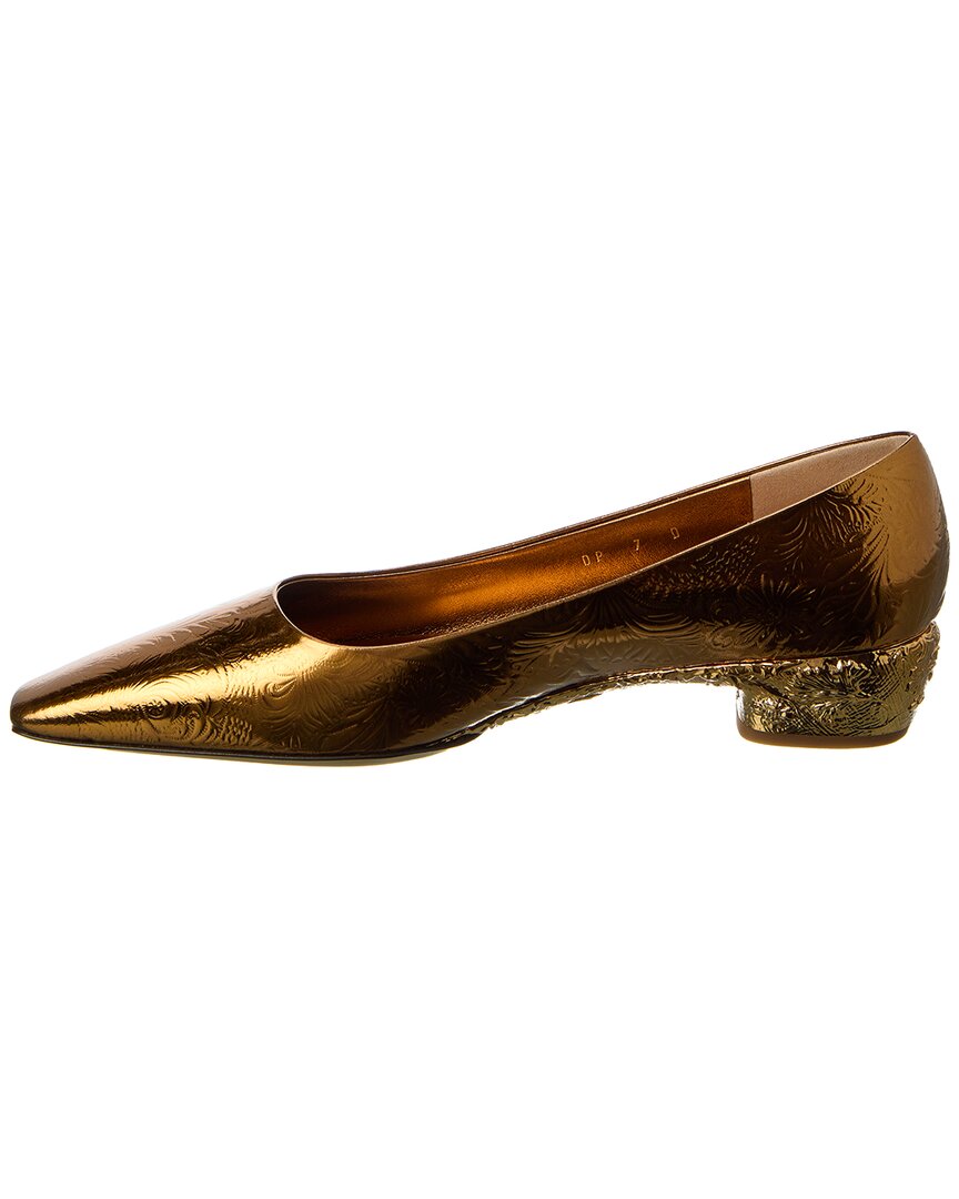 Туфли-лодочки Ferragamo Riace из кожи Salvatore Ferragamo, золотой — фото 2