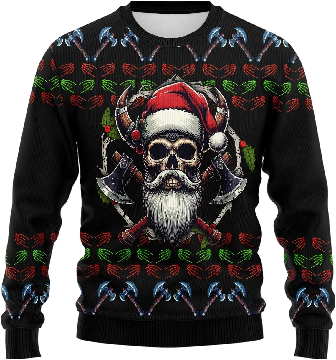 

Свитер скандинавский рождественский Skull Viking для женщин и мужчин, Santa Odin, PA76 HANZSPROUT