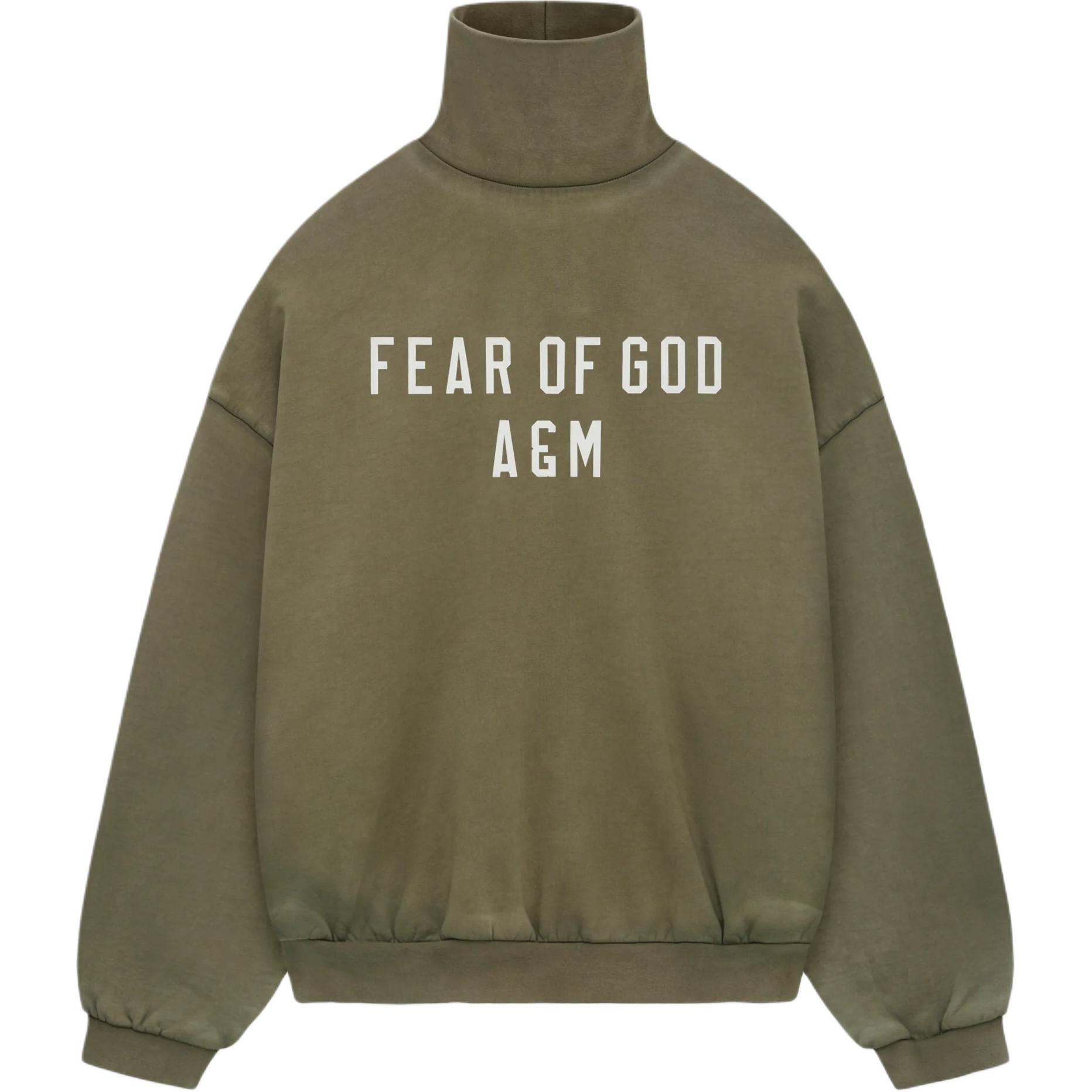 

Свитшот с принтом логотипа Fear Of God Essentials, зеленый