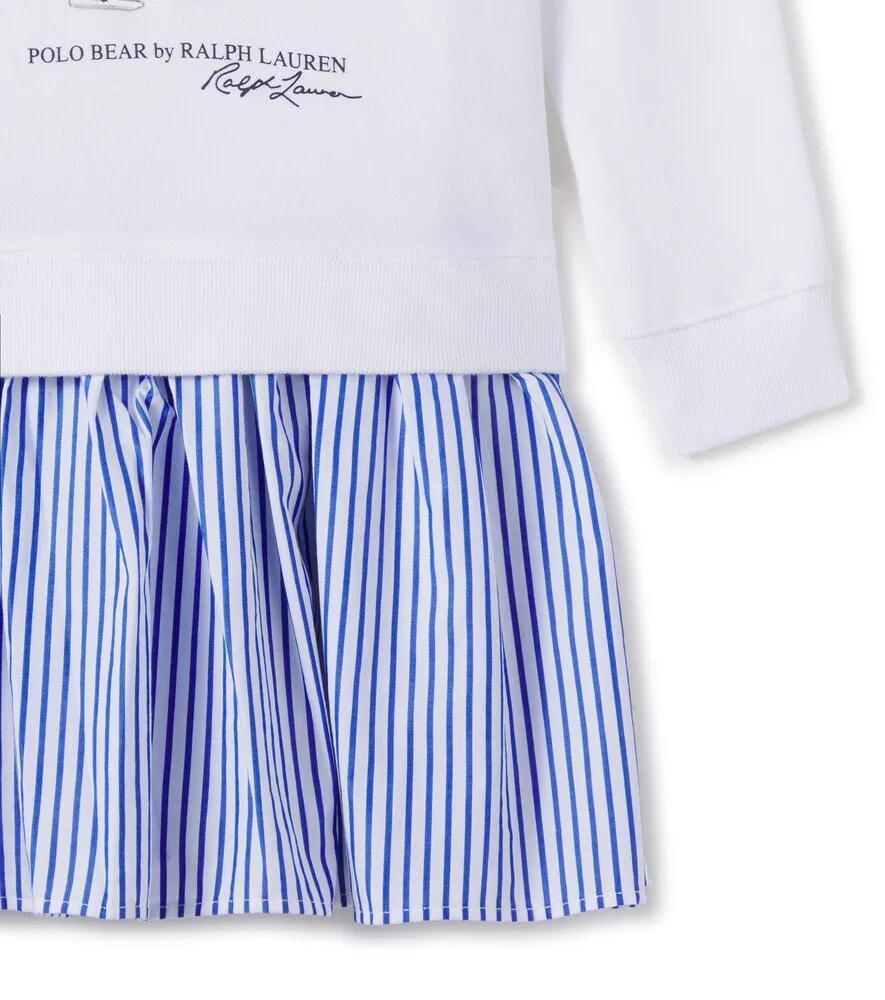 Платье с панелями Polo Bear Polo Ralph Lauren Kids, белый — фото 4