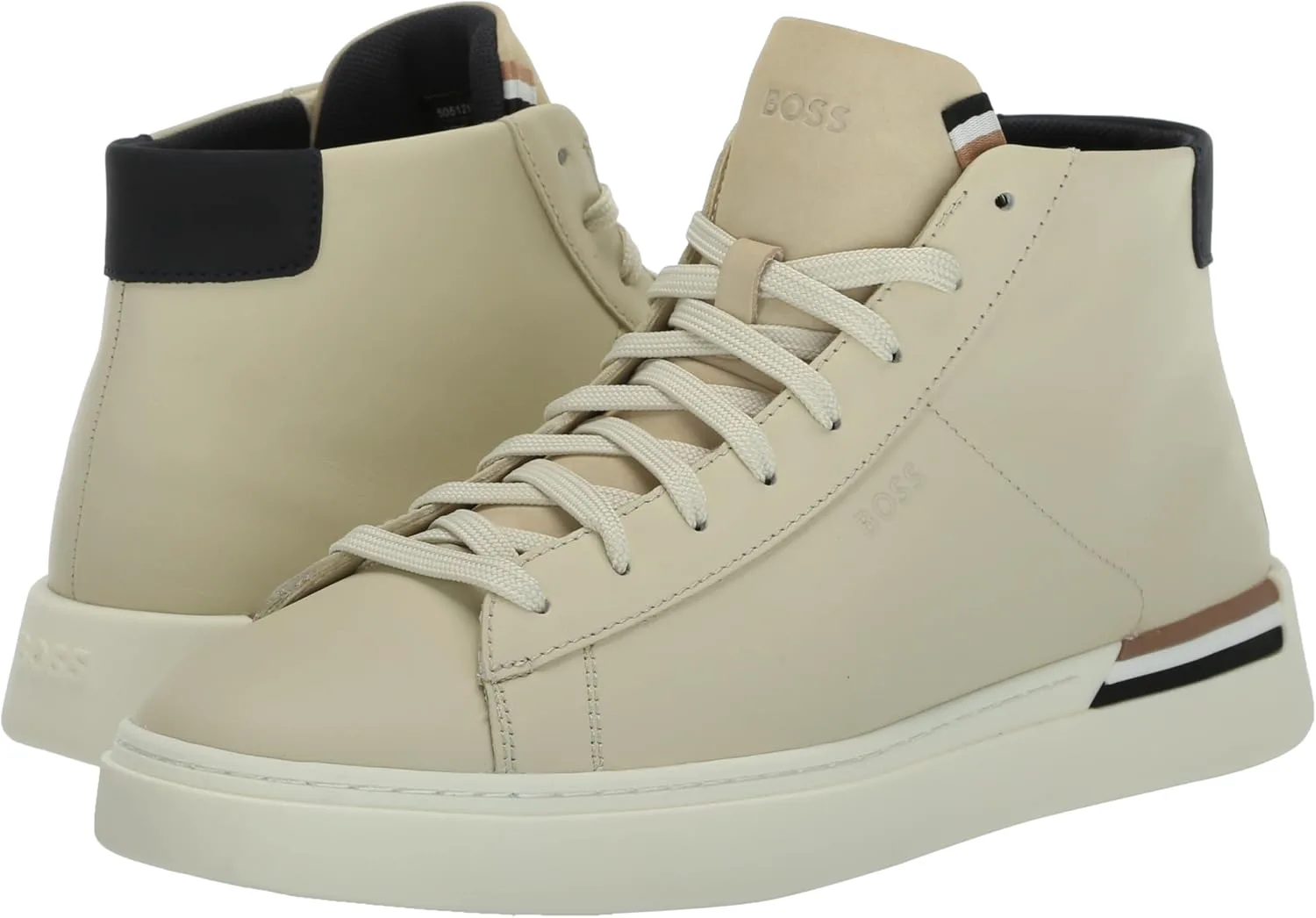 

Мужские высокие кроссовки из кожи BOSS Clint