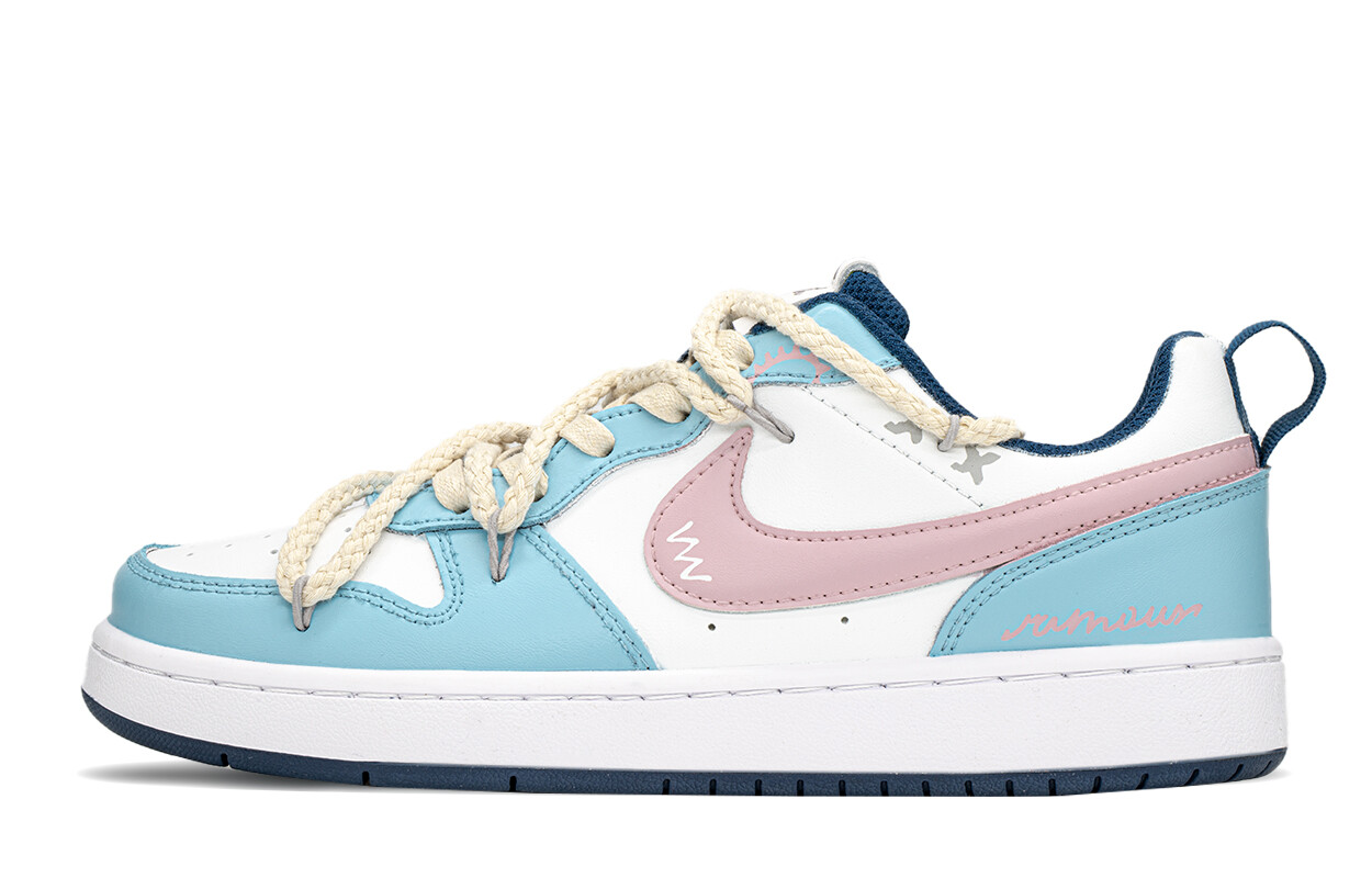 

Кроссовки Nike Court Borough Skateboard Shoes Women's Low-Top Blue Pink, голубой, Синий, Кроссовки Nike Court Borough Skateboard Shoes Women's Low-Top Blue Pink, голубой