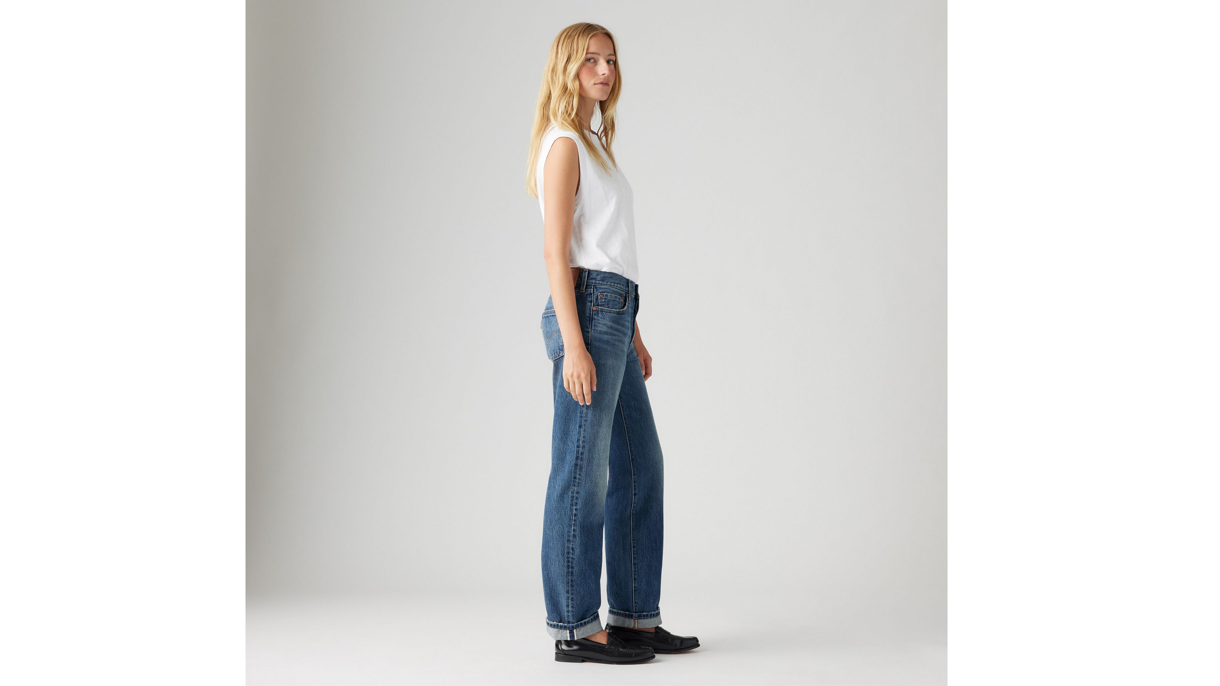 Женские джинсы 501 90-х годов Selvedge Levi's, цвет Get On Board - Medium Wash — фото 3