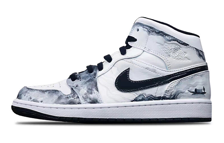 

Кроссовки Air JORDAN 1 Vintage Basketball Shoes Women's High-Top Black White Gray