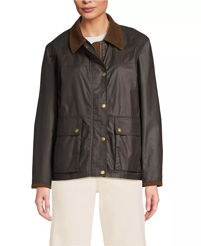 

Женская куртка Barn из вощеного хлопка Lands' End, коричневый