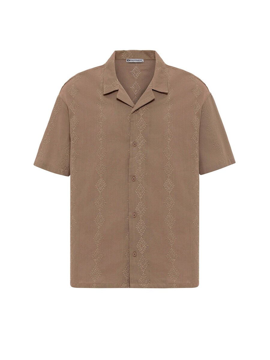 

Рубашка на пуговицах классического кроя Dandalo, коричневый