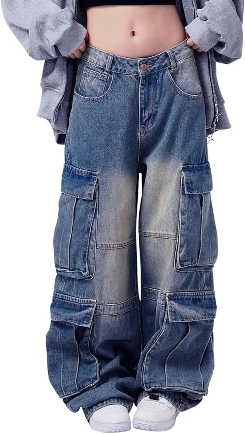 

Багги карго джинсы для женщин и мужчин Y2K Chmnigma