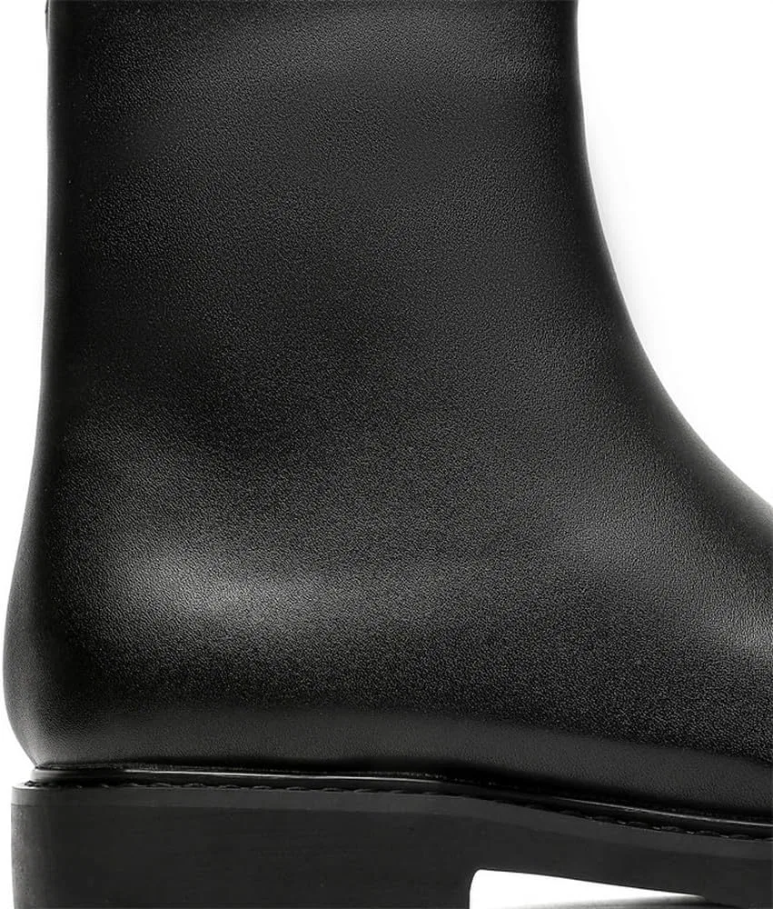 MANLADUO Высокие ботинки челси Herren с квадратным носком - Reißverschluss Mitte Wade Stiefel, Black — фото 2