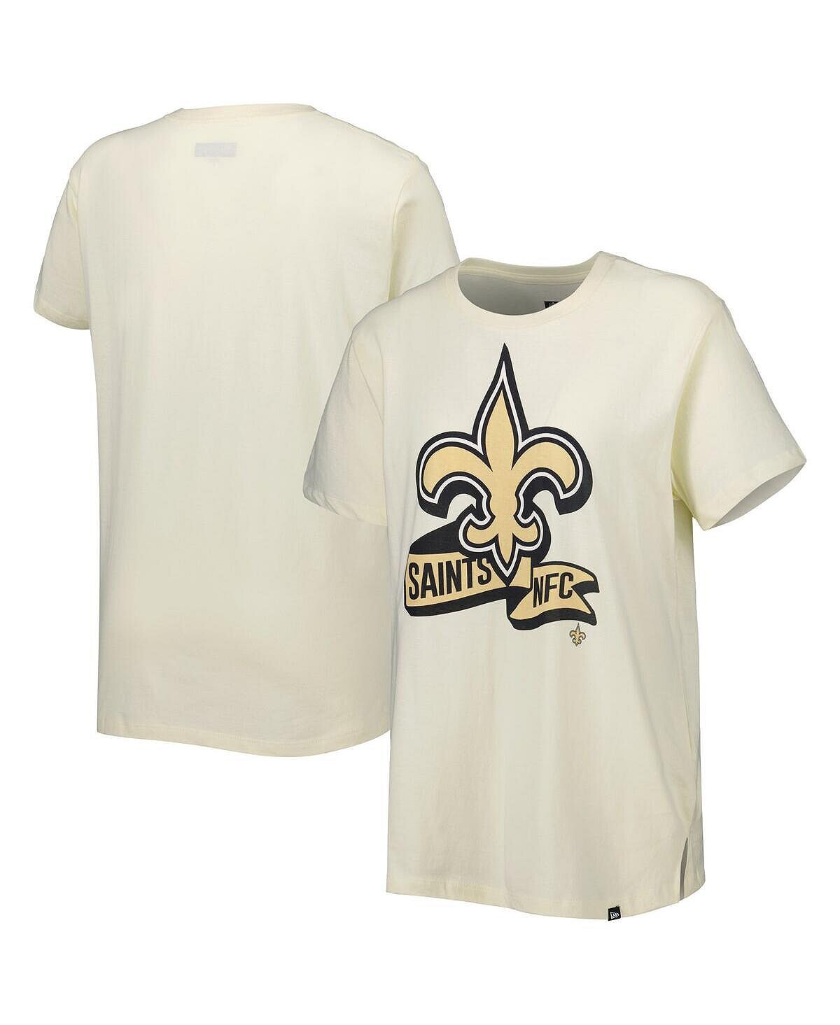 

Женская кремовая футболка New Orleans Saints с хромированной боковой линией New Era, Бежевый, Женская кремовая футболка New Orleans Saints с хромированной боковой линией New Era