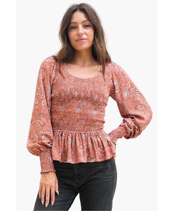 

Женский топ Stella с длинными рукавами Paneros Clothing, коричневый