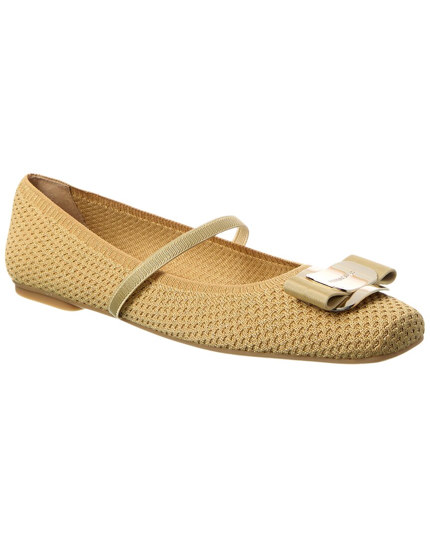 Ferragamo Zina вязаные балетки Salvatore Ferragamo, бежевый