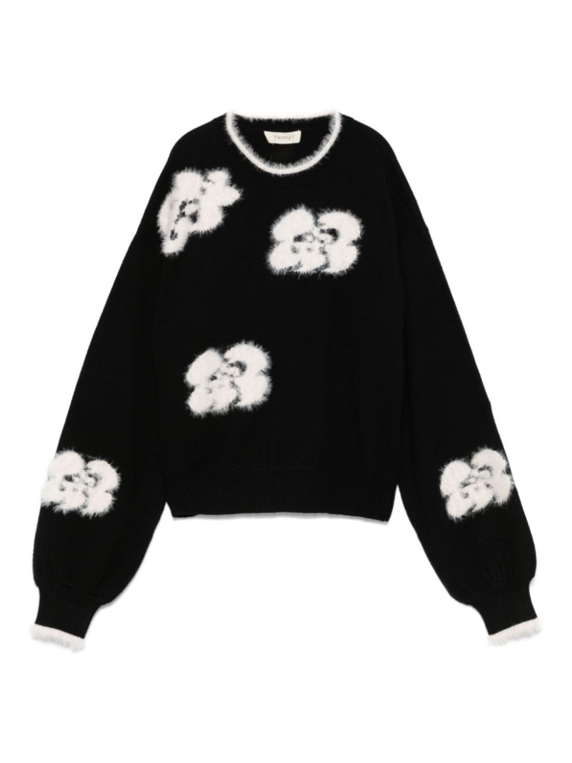 

TWINSET Детский свитер с цветочной вышивкой Twinset Kids, черный