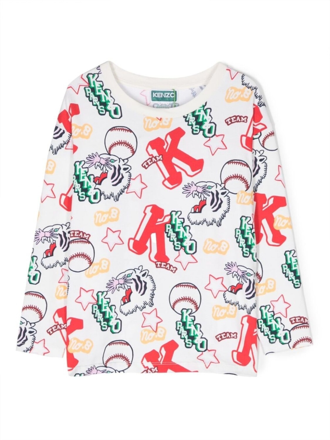 

Kenzo Kids футболка с графичным принтом, белый